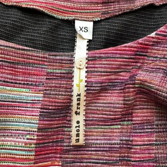 Uncle Frank Multicolor Textured Knit Shift Dress Pink Yellow Orange XS - Picture 4 of 5